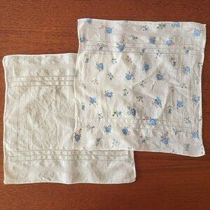 Two 10-inch vintage handkerchiefs